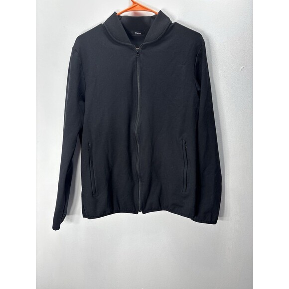 Theory Men's Black Ascend TechBomber Jacket Full Zip Rayon/nylon SzLarge